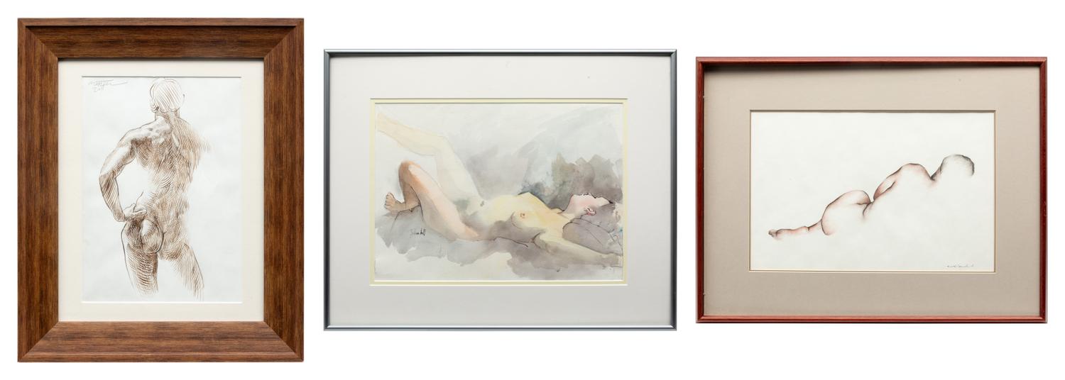 Various Artists Group of Three Figural Studies: