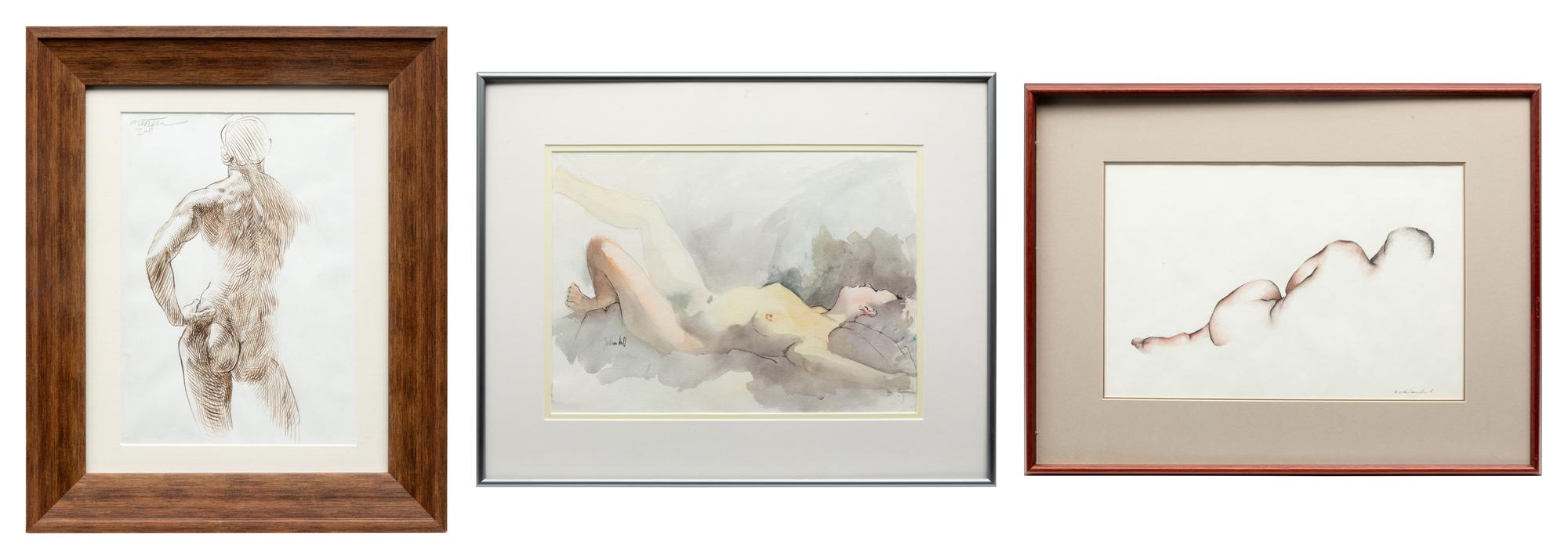 Various Artists Group of Three Figural Studies: