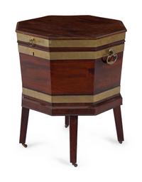 A George III Brass Banded Mahogany Cellarette