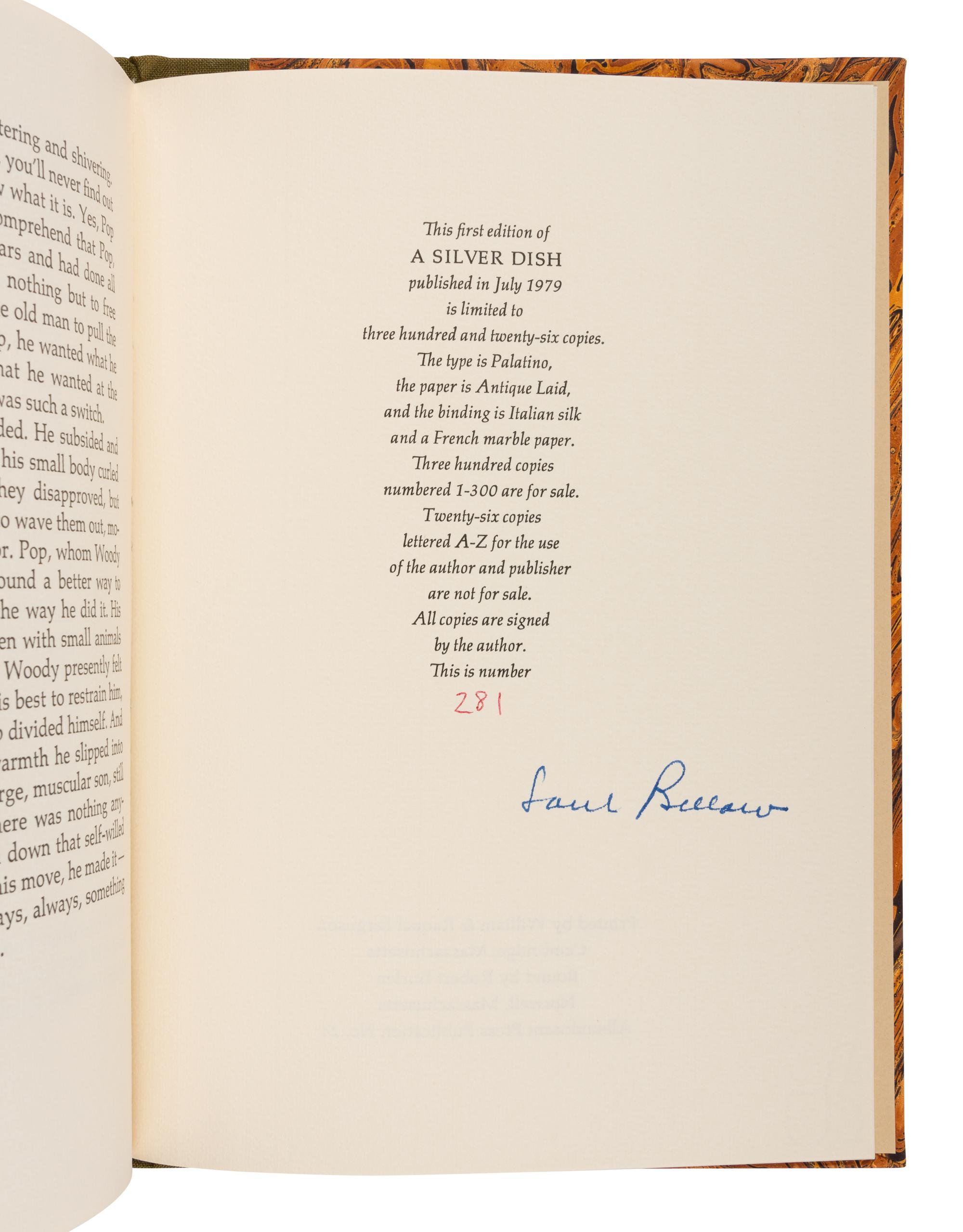 BELLOW, Saul (1995-2005). A group of 11 FIRST EDITIONS, MANY SIGNED, comprising: