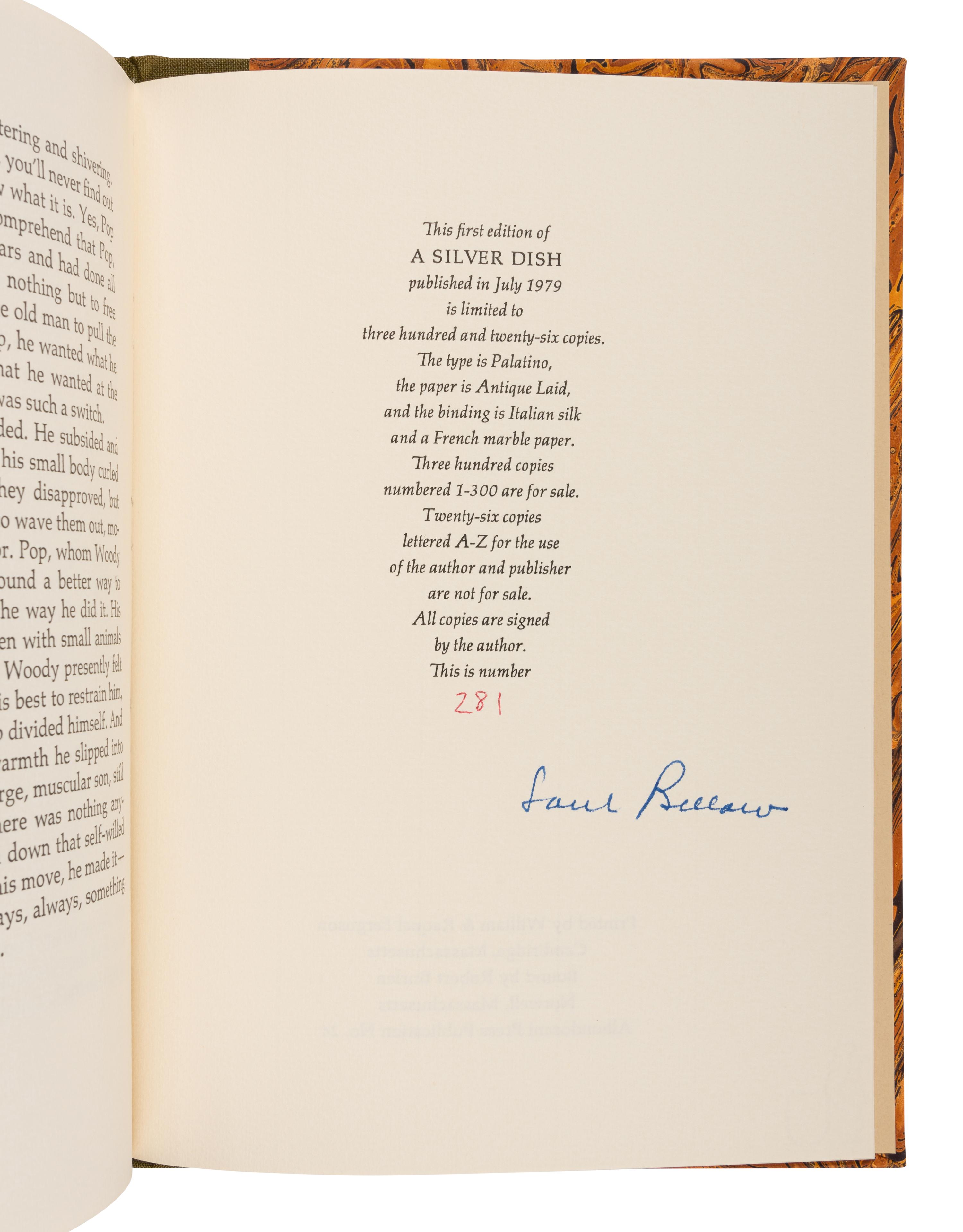 BELLOW, Saul (1995-2005). A group of 11 FIRST EDITIONS, MANY SIGNED, comprising: