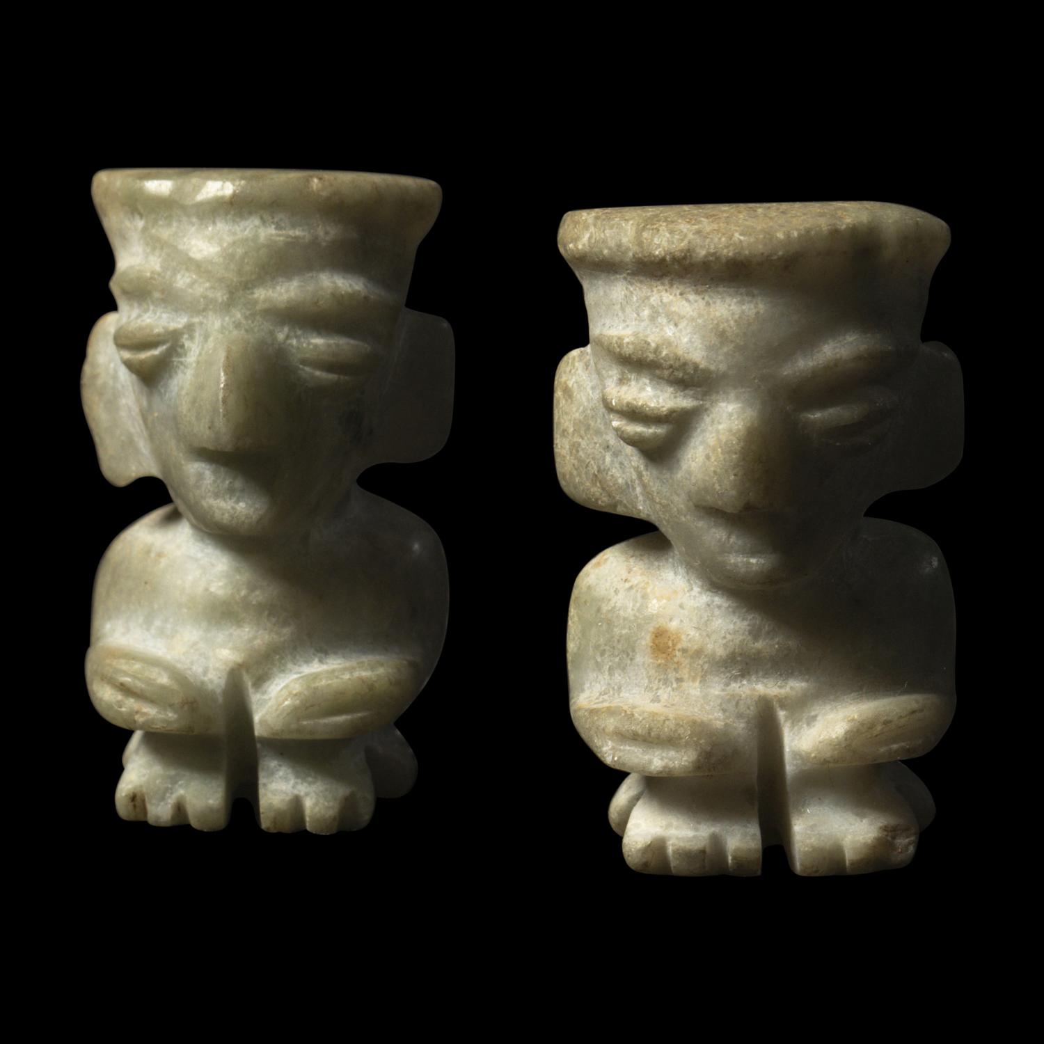 Two Mixtec Stone Penate Figures
