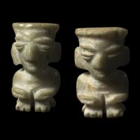 Two Mixtec Stone Penate Figures