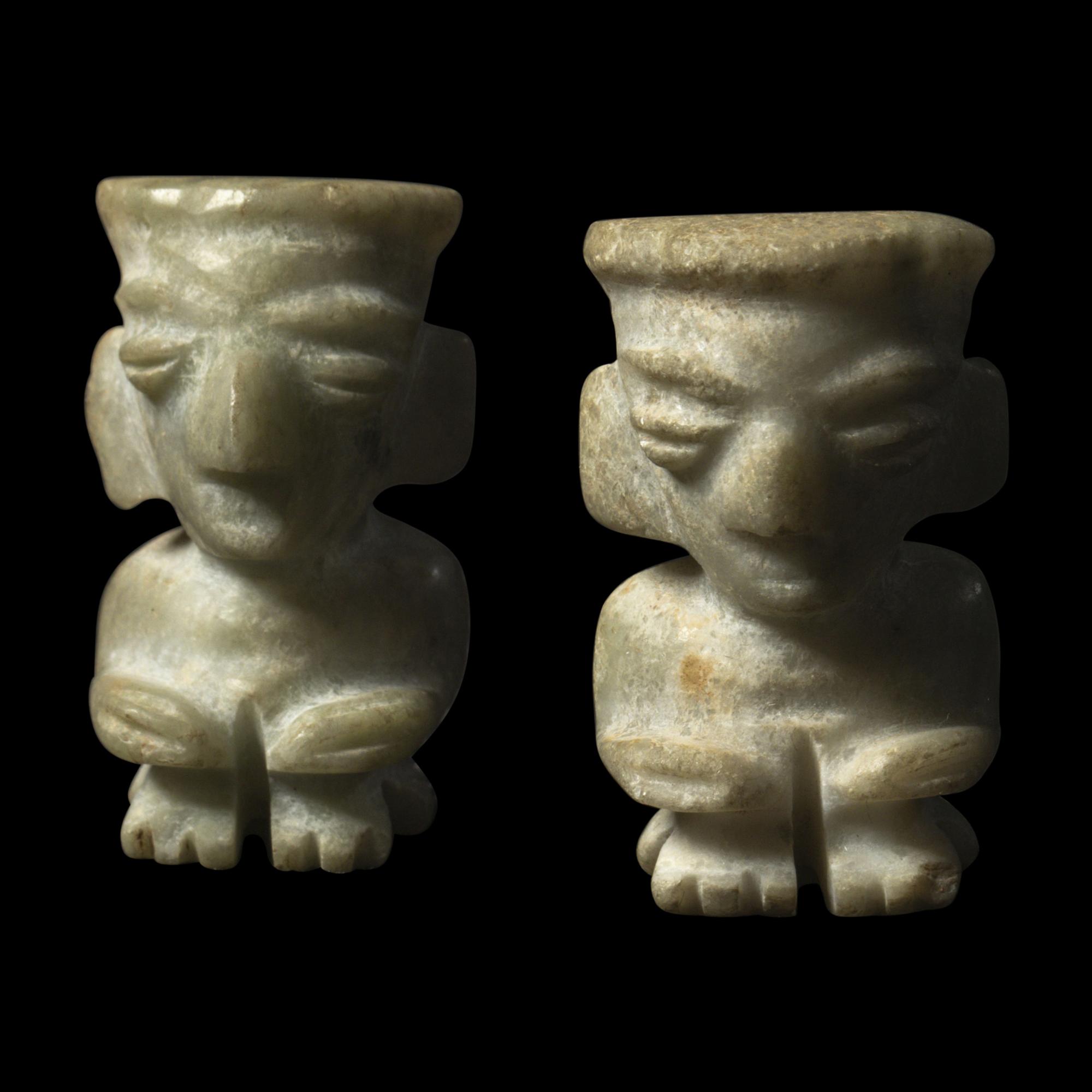 Two Mixtec Stone Penate Figures