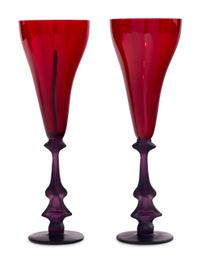 A Pair of Daum Calice Champagne Flutes