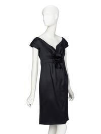 Christian Dior by John Galliano , Black Satin Cocktail Dress