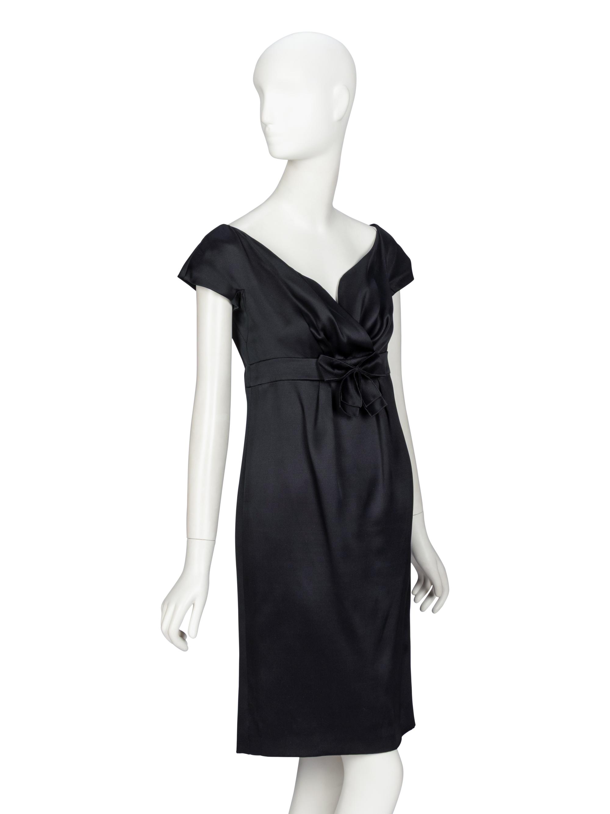 Christian Dior by John Galliano , Black Satin Cocktail Dress