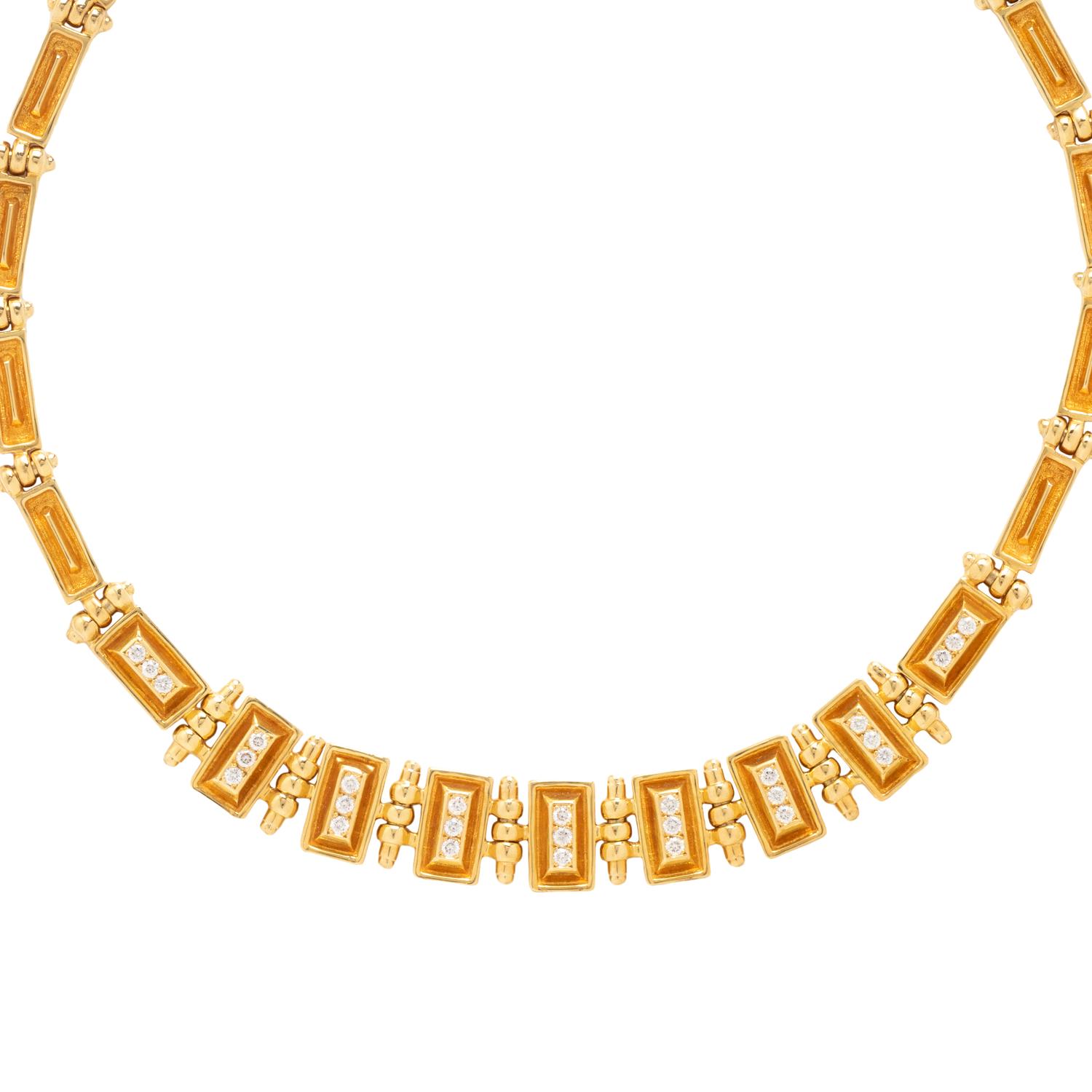 MAPAMENOS NATEPAS, YELLOW GOLD AND DIAMOND NECKLACE
