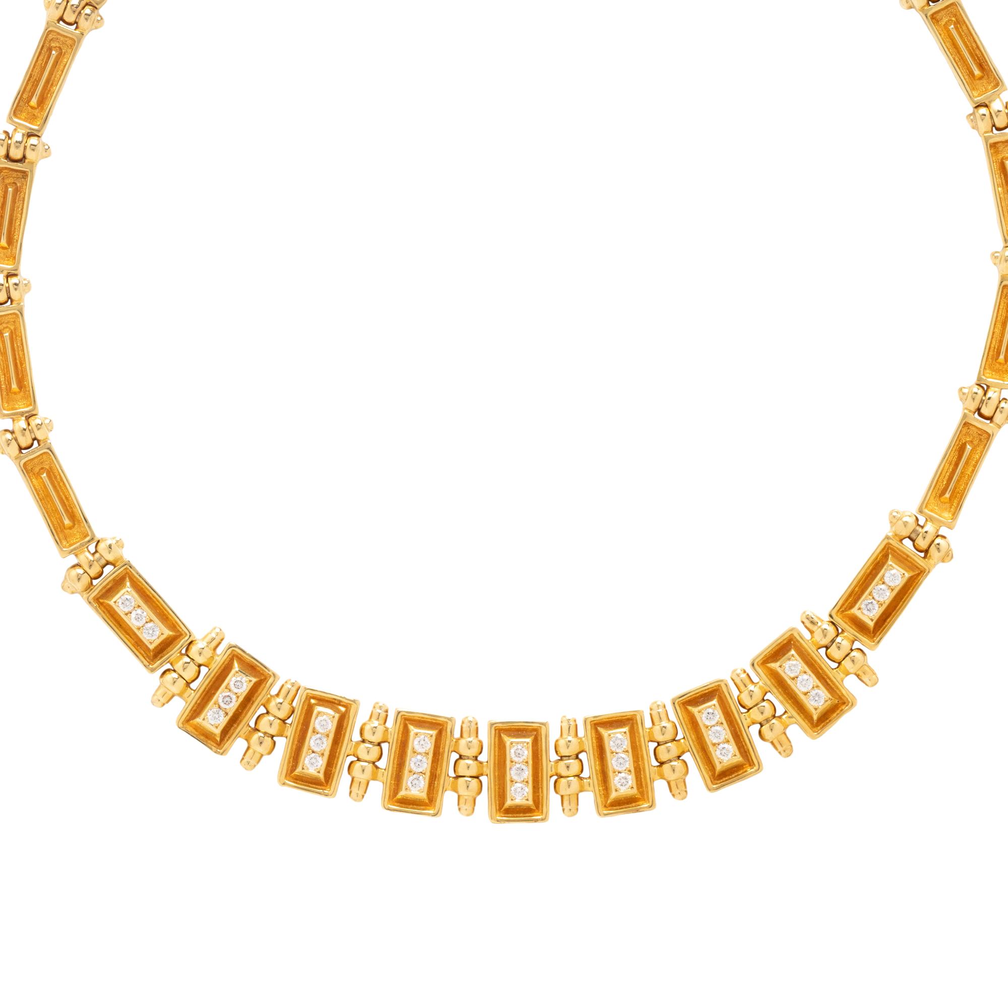 MAPAMENOS NATEPAS, YELLOW GOLD AND DIAMOND NECKLACE