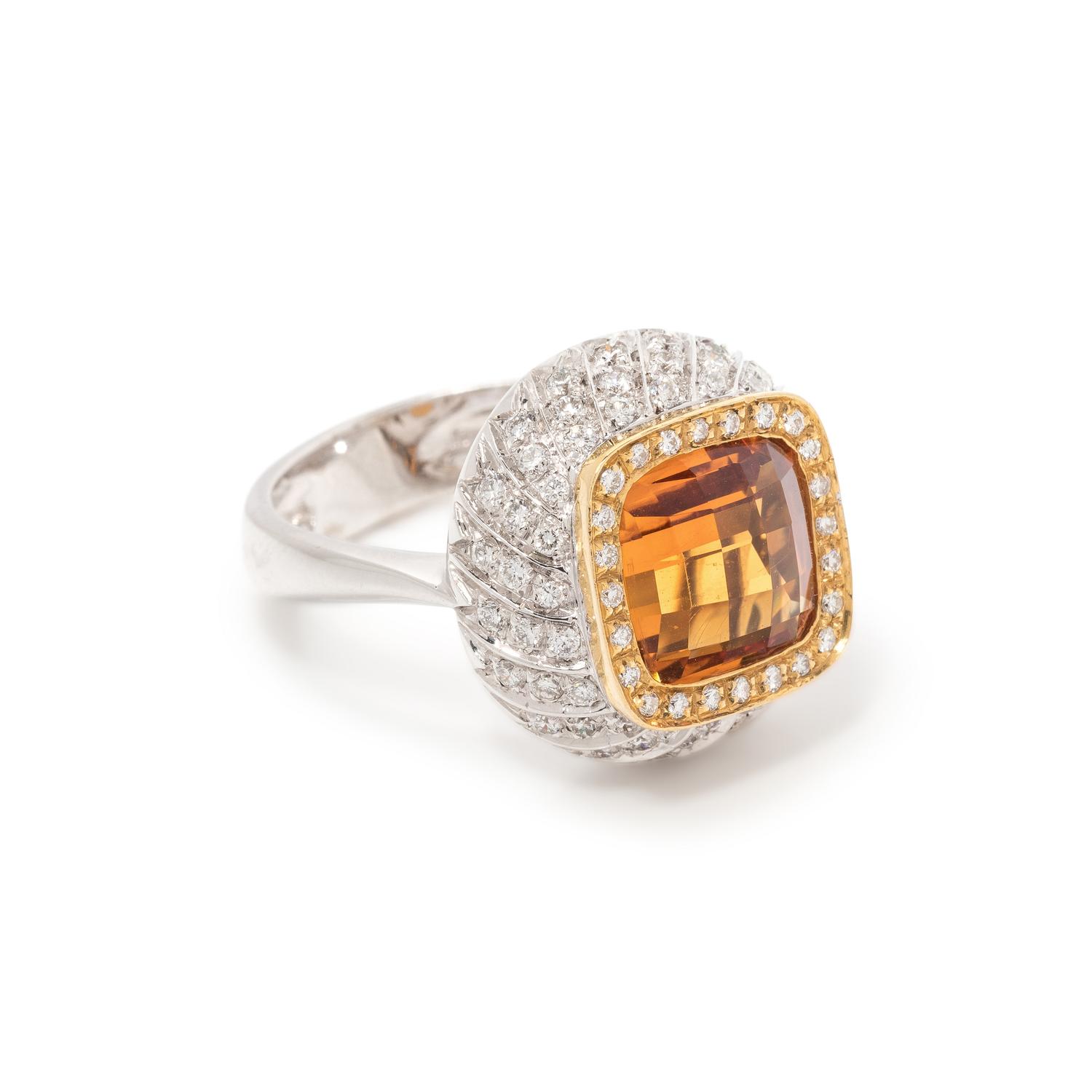CITRINE AND DIAMOND RING