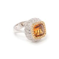 CITRINE AND DIAMOND RING