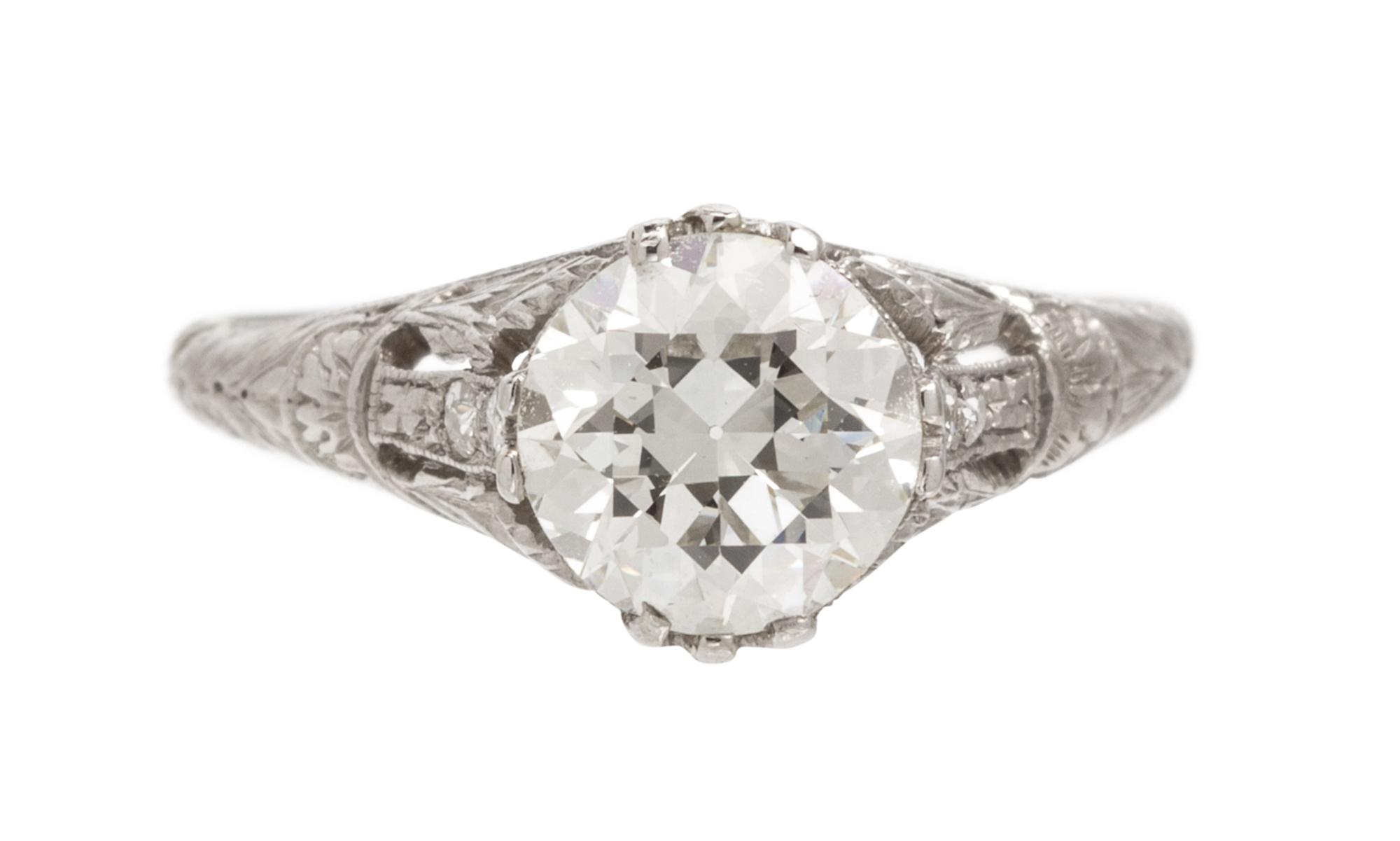 A Platinum and Diamond Ring, 1.90 dwts.