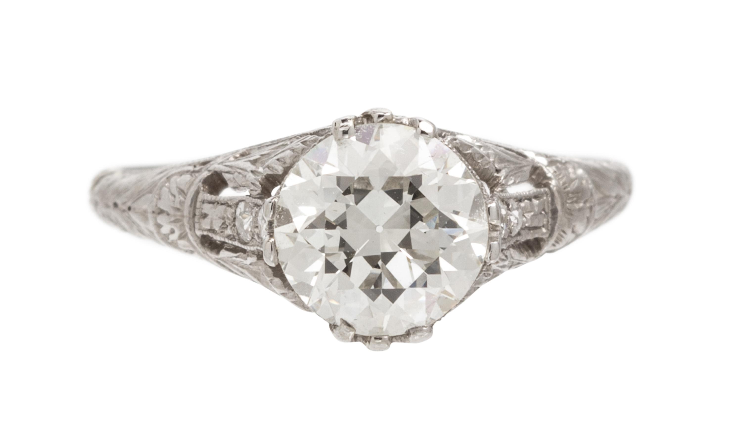A Platinum and Diamond Ring, 1.90 dwts.