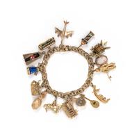 YELLOW GOLD CHARM BRACELET