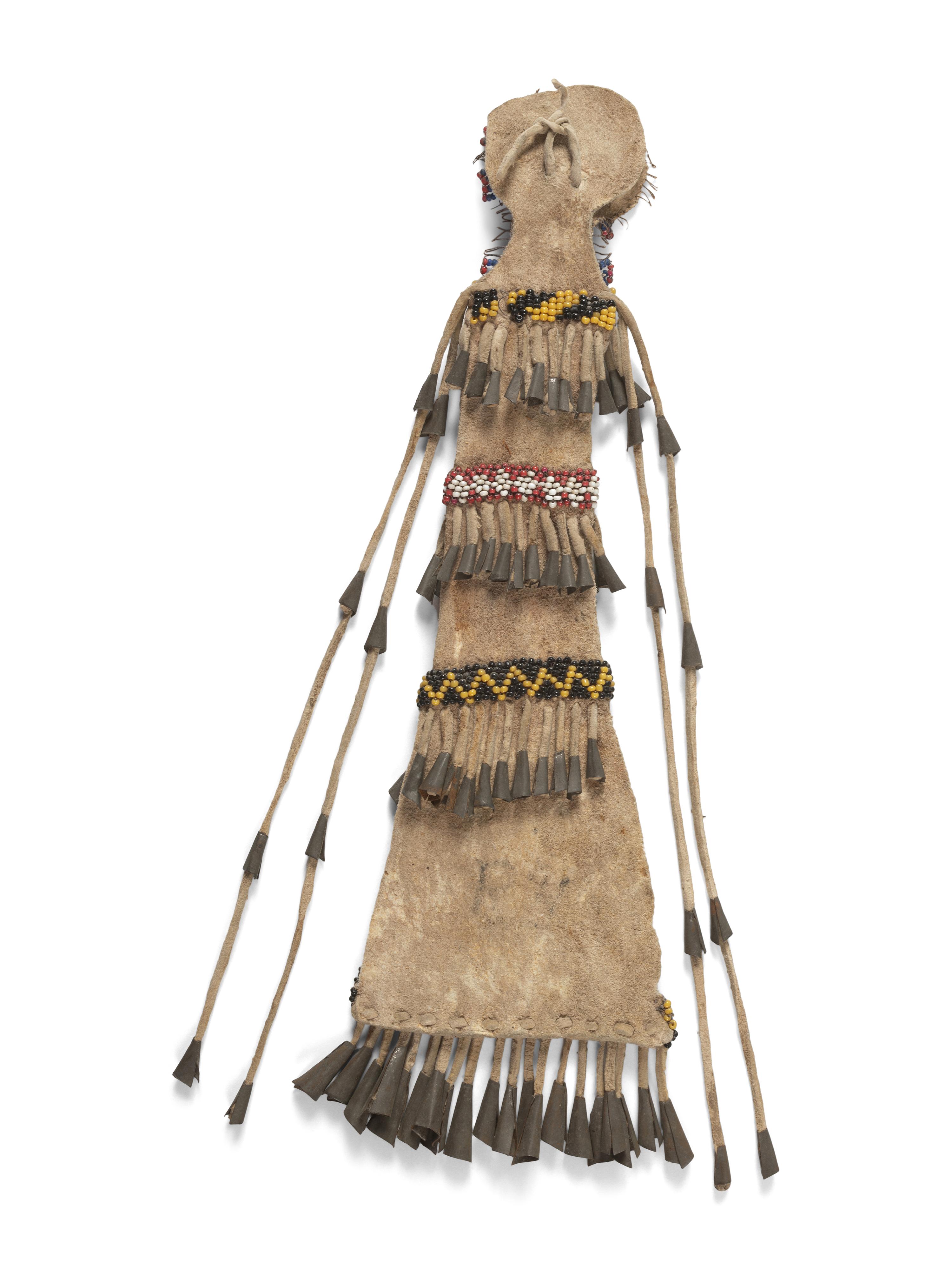 Apache Beaded Hide Awl Case, with Figure