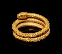 An Egyptian Gold Finger Ring in the Form of a Snake