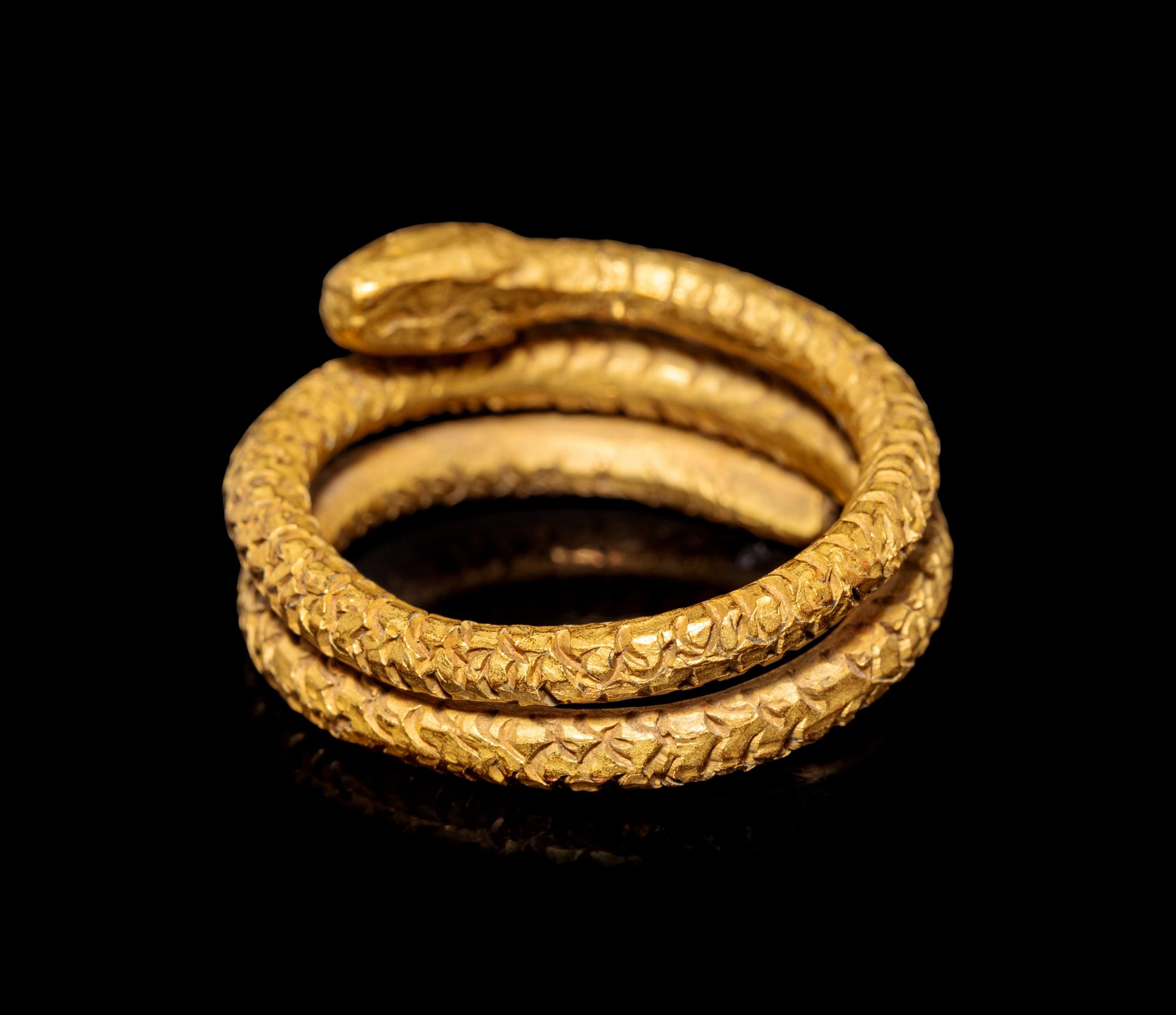 An Egyptian Gold Finger Ring in the Form of a Snake