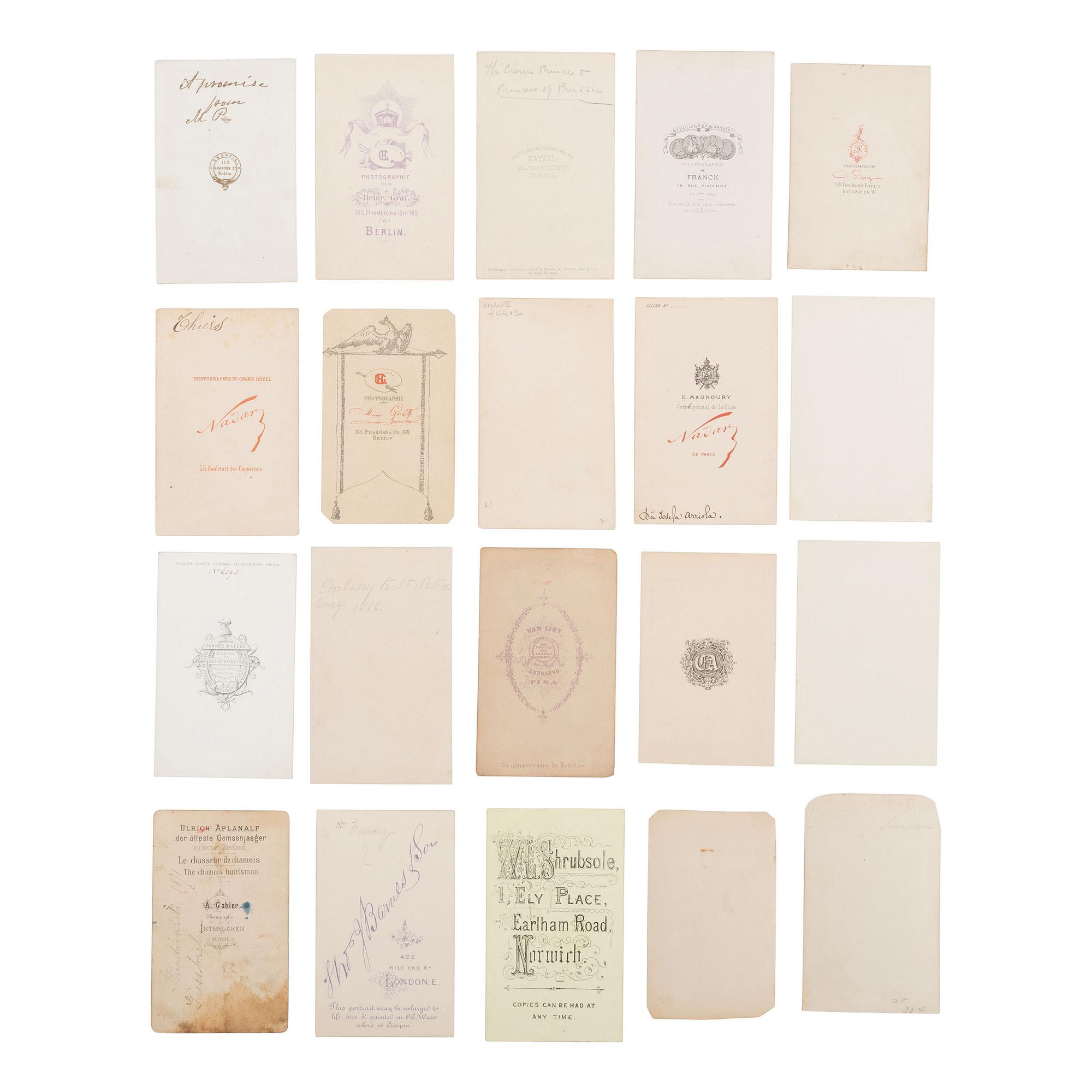 [Early Photography] Group of 325 Carte de Visites of European Subjects, Landmarks, Art, and More