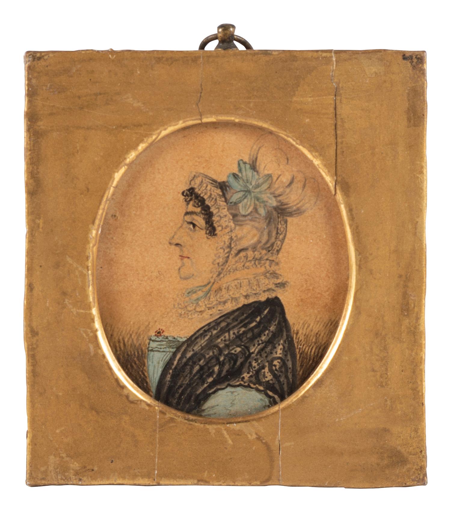 A Miniature Silhouette Portrait of a Woman, Manner of J.H. Gillespie (English, 1793-circa 1849)
