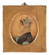 A Miniature Silhouette Portrait of a Woman, Manner of J.H. Gillespie (English, 1793-circa 1849)