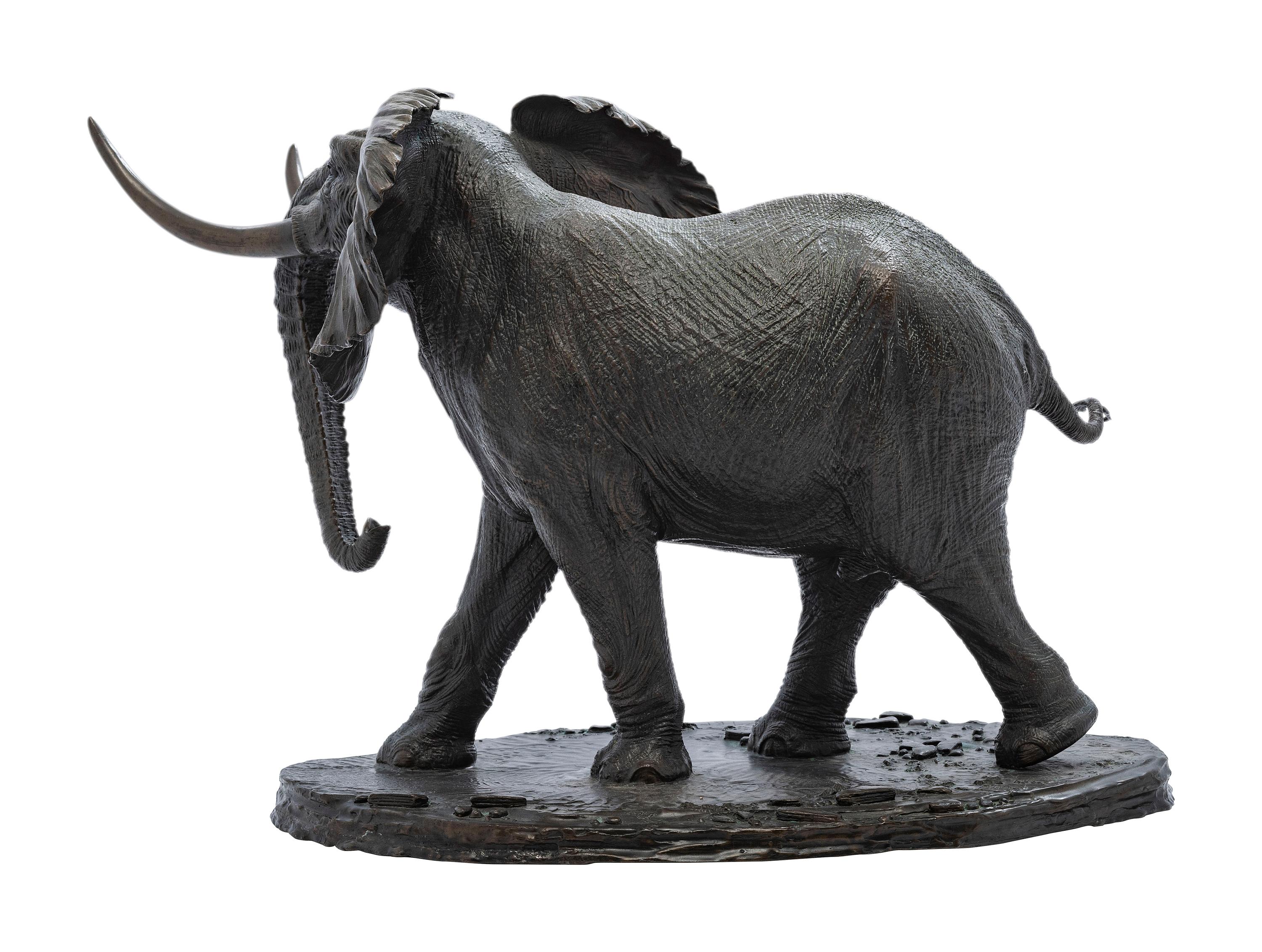 A Cast Bronze Sculpture of 'Tembo' the Elephant