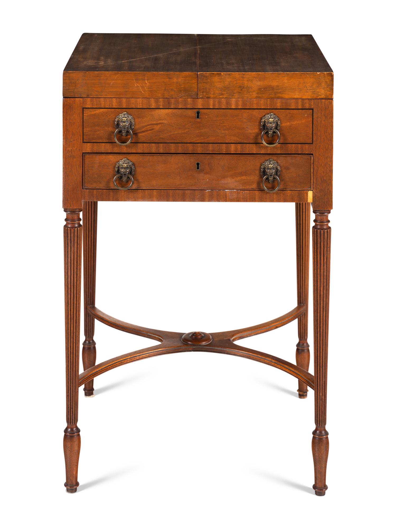 An Edwardian Mahogany Flip-Top Dressing Table