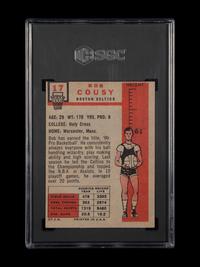 A 1957 Topps Bob Cousy Rookie Basketball Card No. 17 (SGC 2 GOOD)