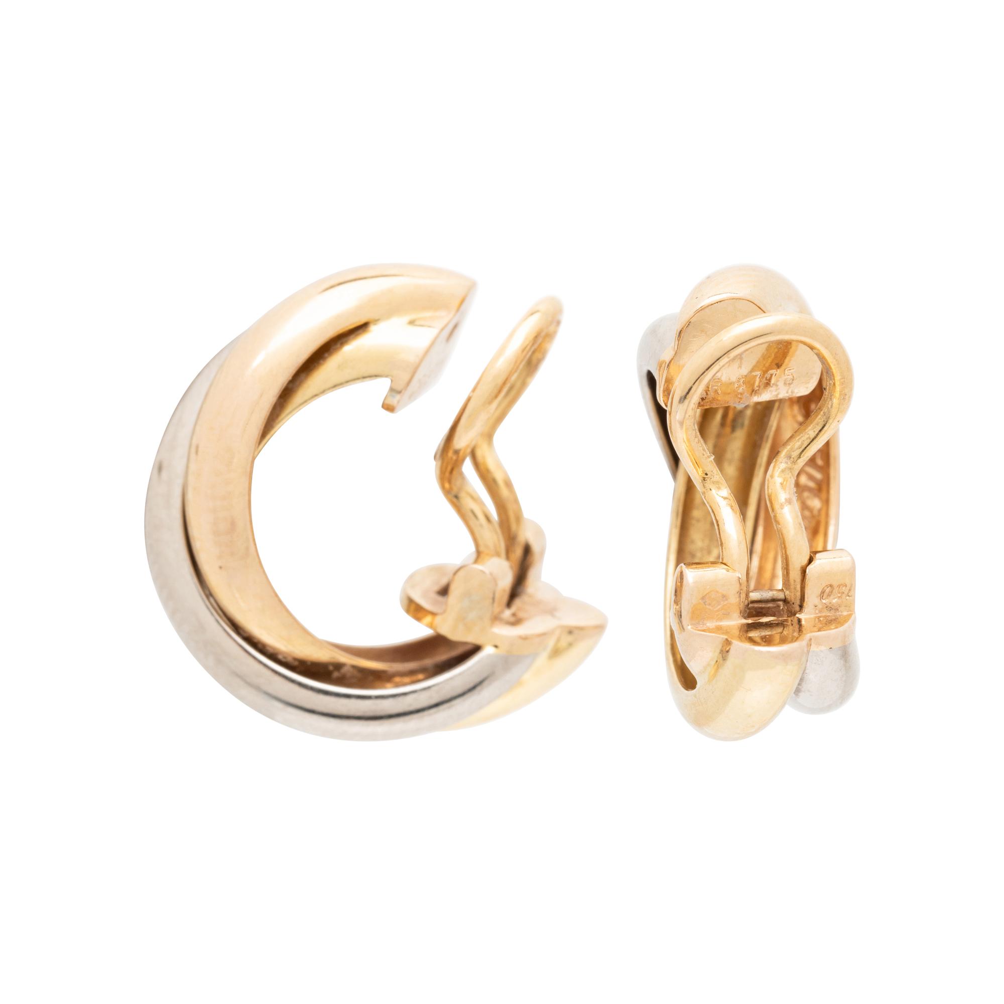 CARTIER, TRICOLOR GOLD 'TRINITY' CLIP EARRINGS
