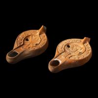 Two Roman Terracotta Oil Lamps
