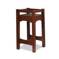 Gustav Stickley oak plant stand no. 48 with grueby tile insert, eastwood, new york,