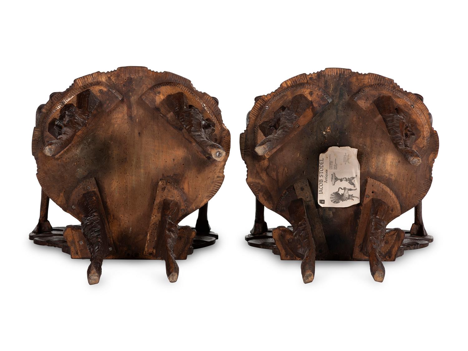 A Pair of Venetian Shell-and-Dolphin Carved Walnut Grotto Armchairs