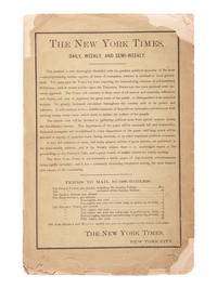 [NEW YORK]. Ephemera related to the state of New York highlighted by a rare copy of an 1871 New York Times investigative report on Boss William M. Tweed and the Tammany Democrats.