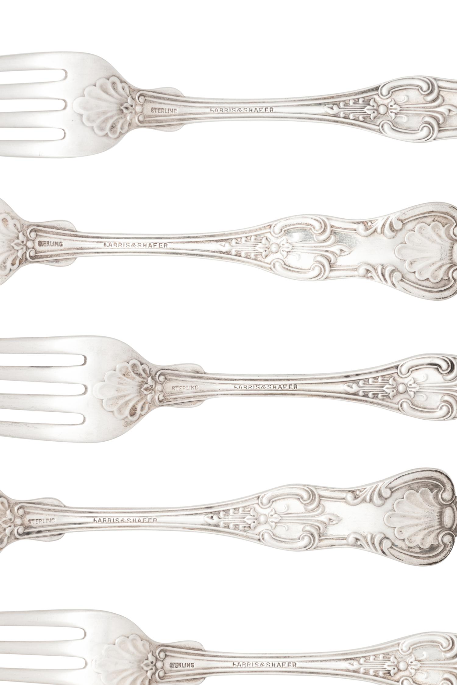 A Set of Thirteen Silver Luncheon Forks