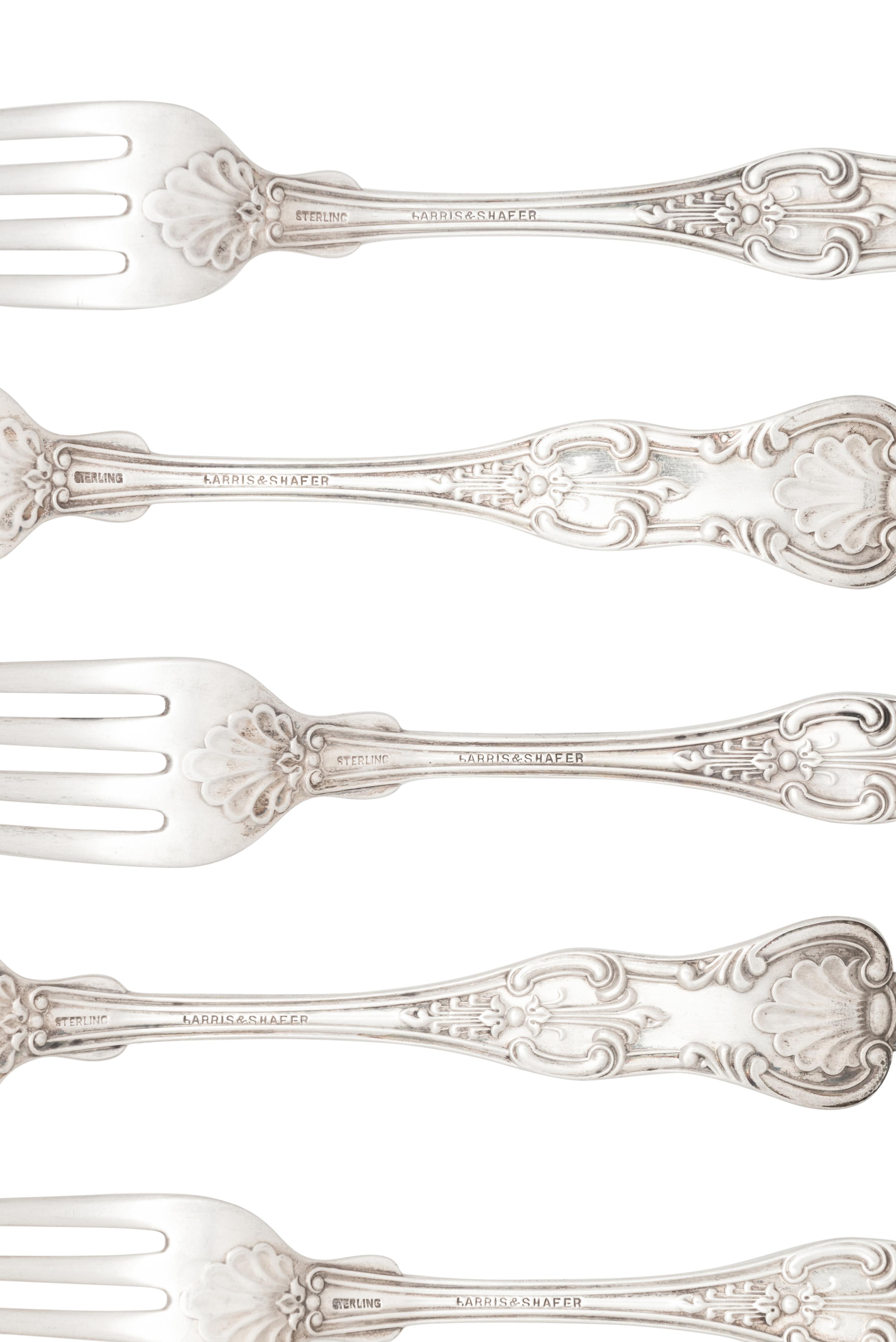 A Set of Thirteen Silver Luncheon Forks