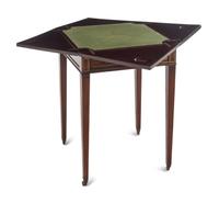 An Edwardian Brass Inlaid Mahogany Handkerchief Game Table