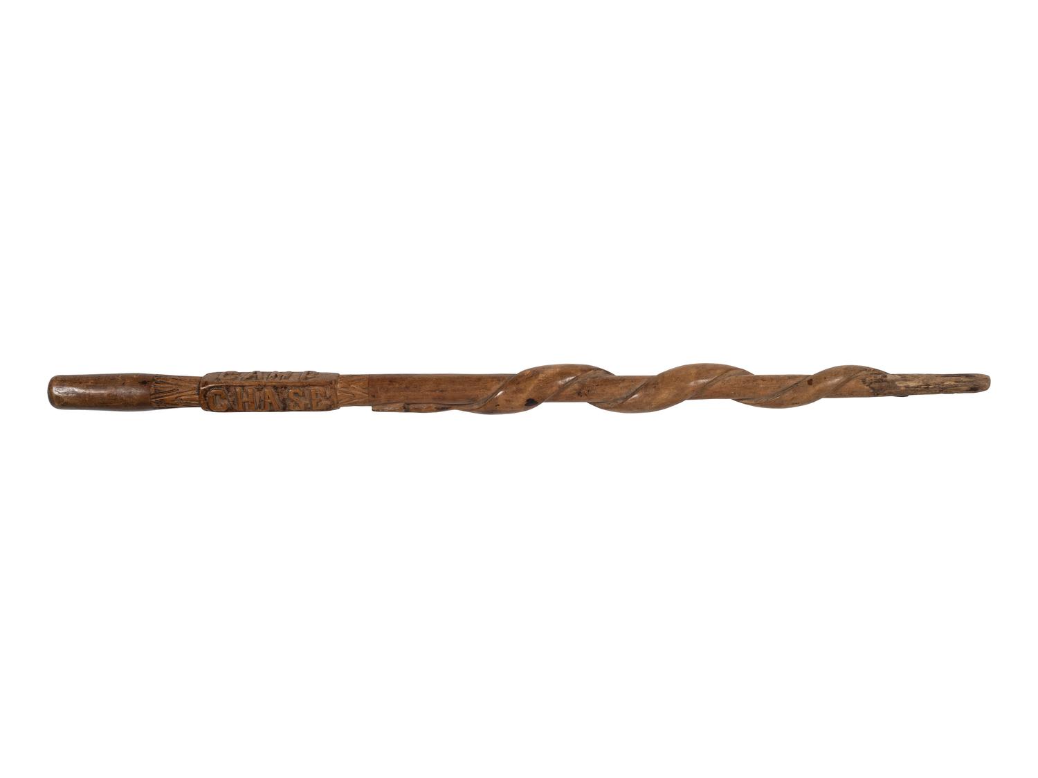 [CIVIL WAR]. Camp Chase, Ohio folk art carved walking stick. Ca 1862.