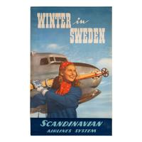 [TRAVEL POSTERS]. A group of 2 Scandinavian Airline posters, incl. Winter in Sweden .