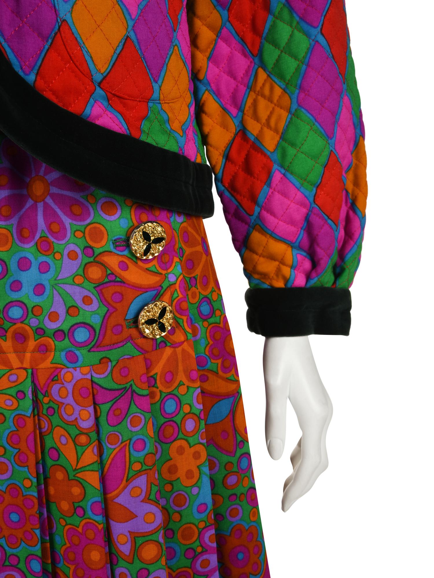 Two Designer Ensembles: One Two Piece Yves Saint Laurent Ensemble and One Emanuel Ungaro Coat, 1980s