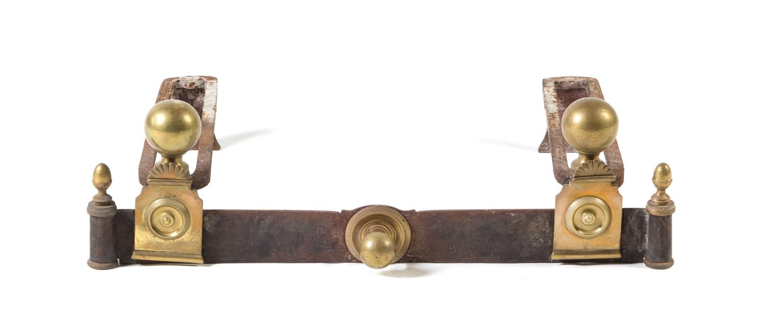 A French Empire Brass and Iron Fire Fender Width 26 inches. — EARLY 19TH CENTURY