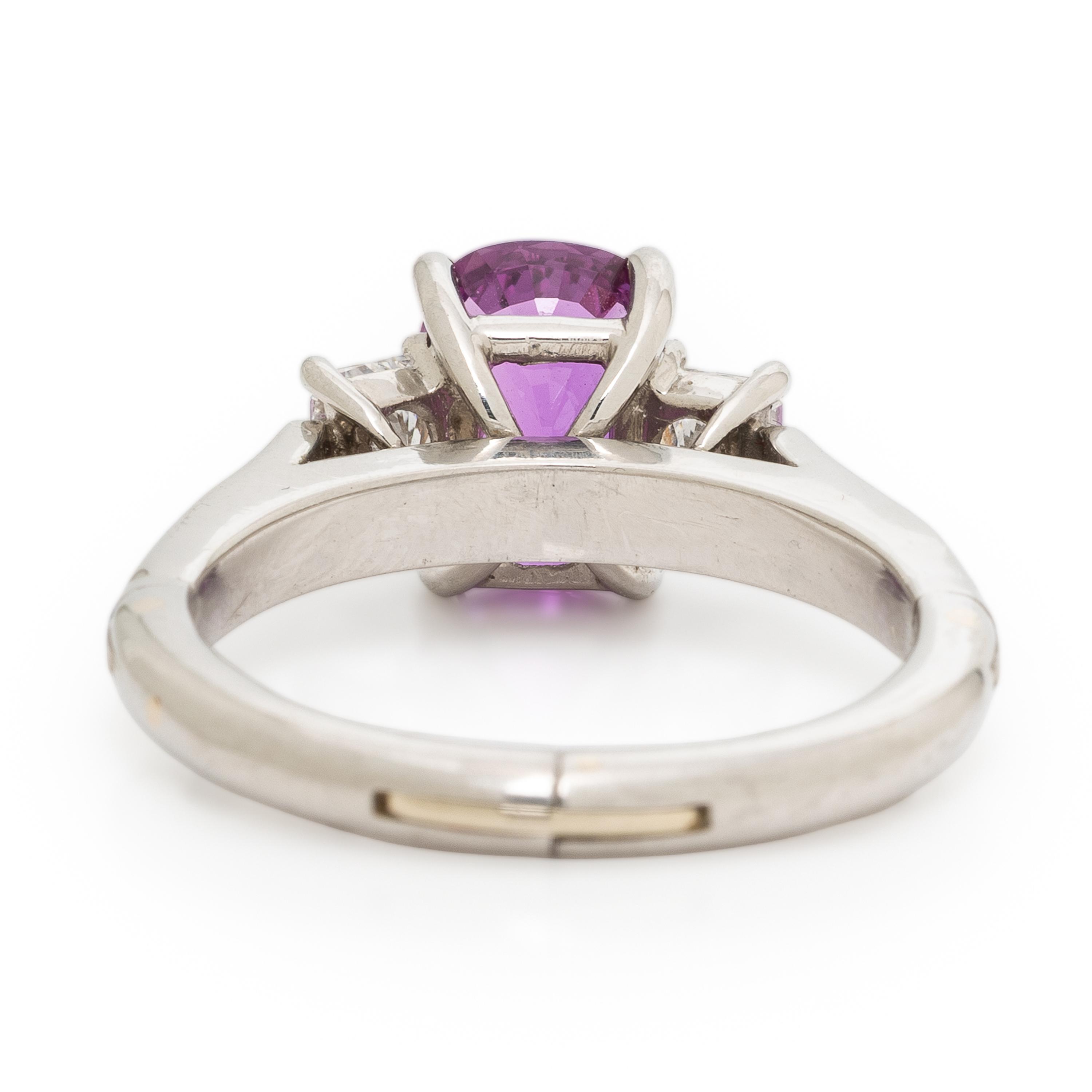 Pink Sapphire and Diamond Ring