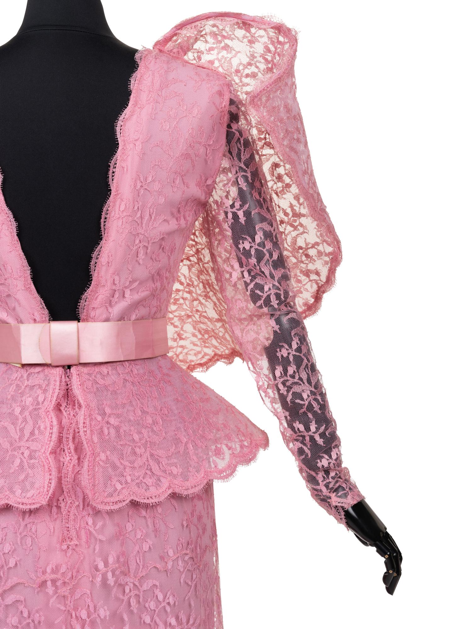 Pierre Cardin Haute Couture Wired Collar Lace Dress, 1987