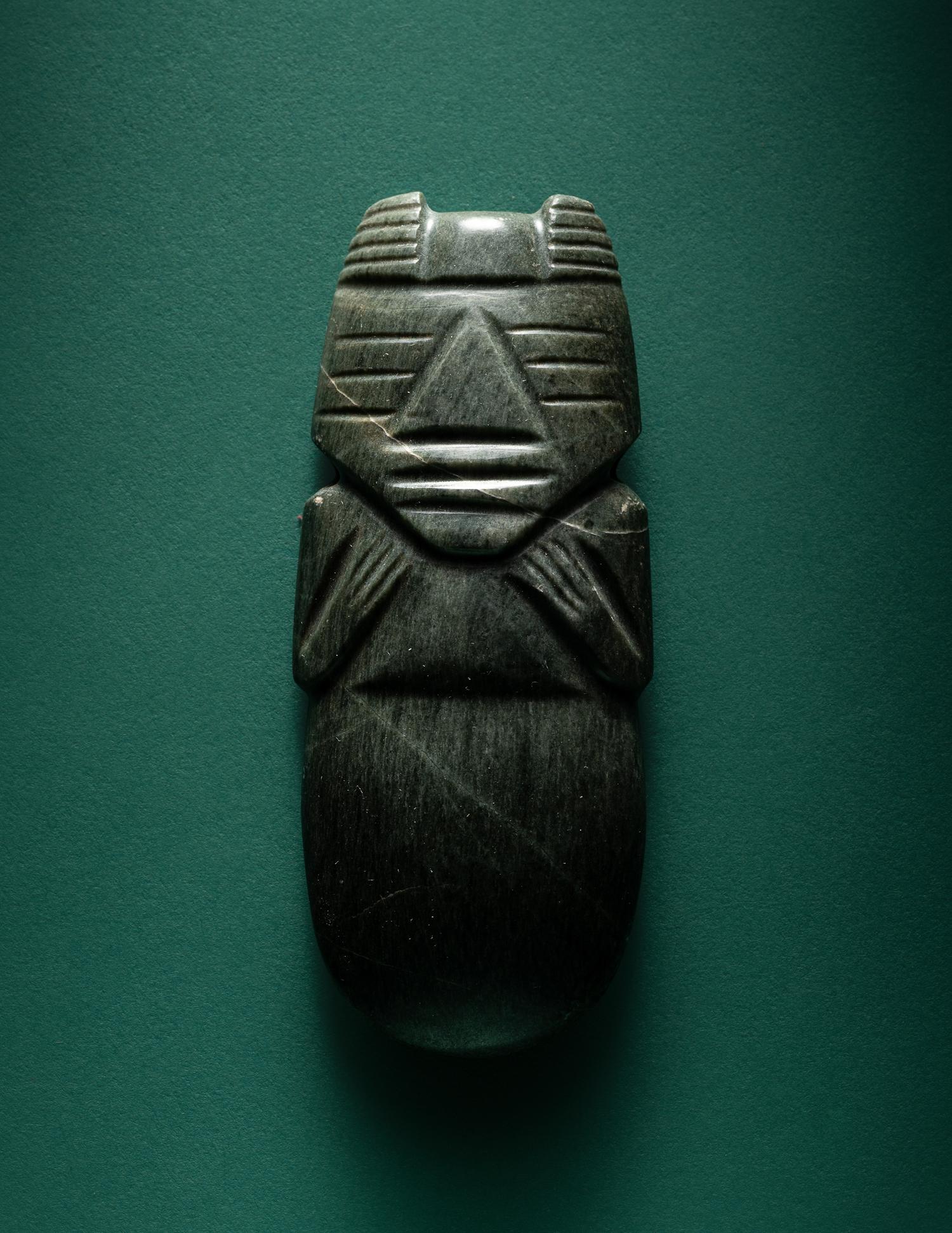A Costa Rican Jade Axe-God Pendant