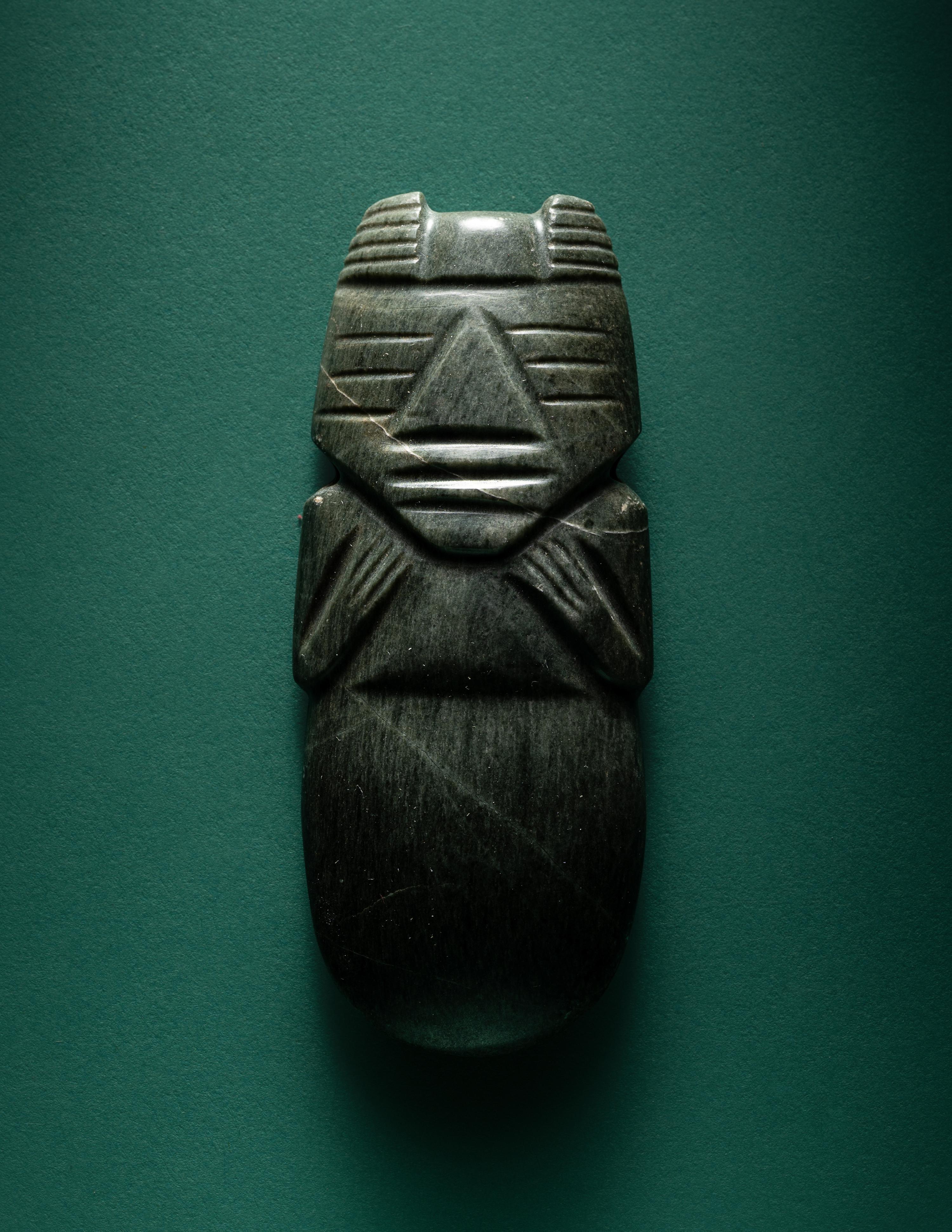 A Costa Rican Jade Axe-God Pendant