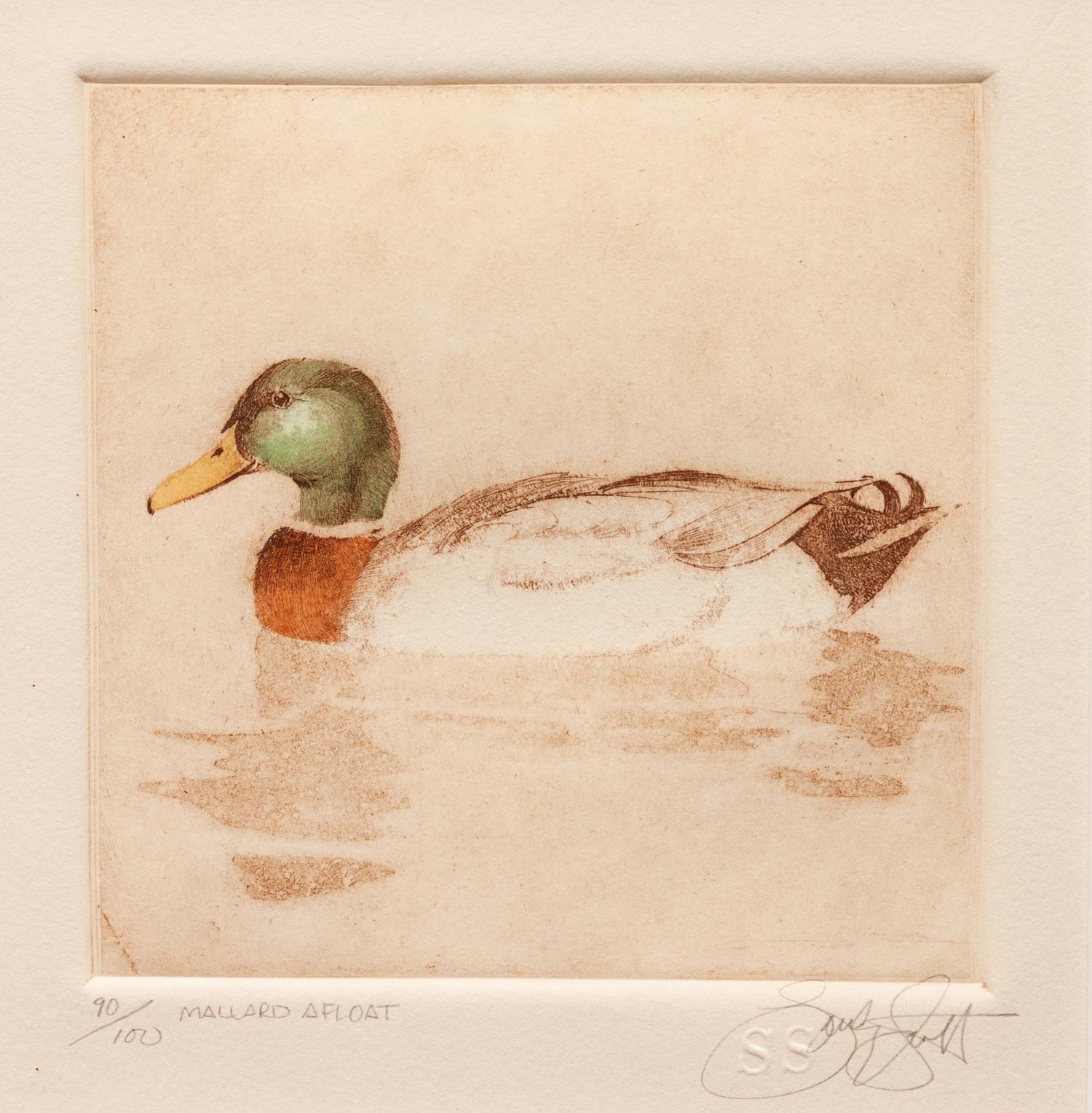 Three Prints: Inviting Pond , edition 33/100; Teal Afloat , edition 11/100; Mallard Afloat , edition 90/100