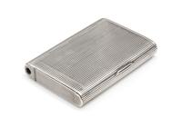A Russian Silver Cigarette Case, Maker's Mark Cyrillic A.R., Moscow, Late 19th/Early 20th Century, the reeded case fitted with a side-m