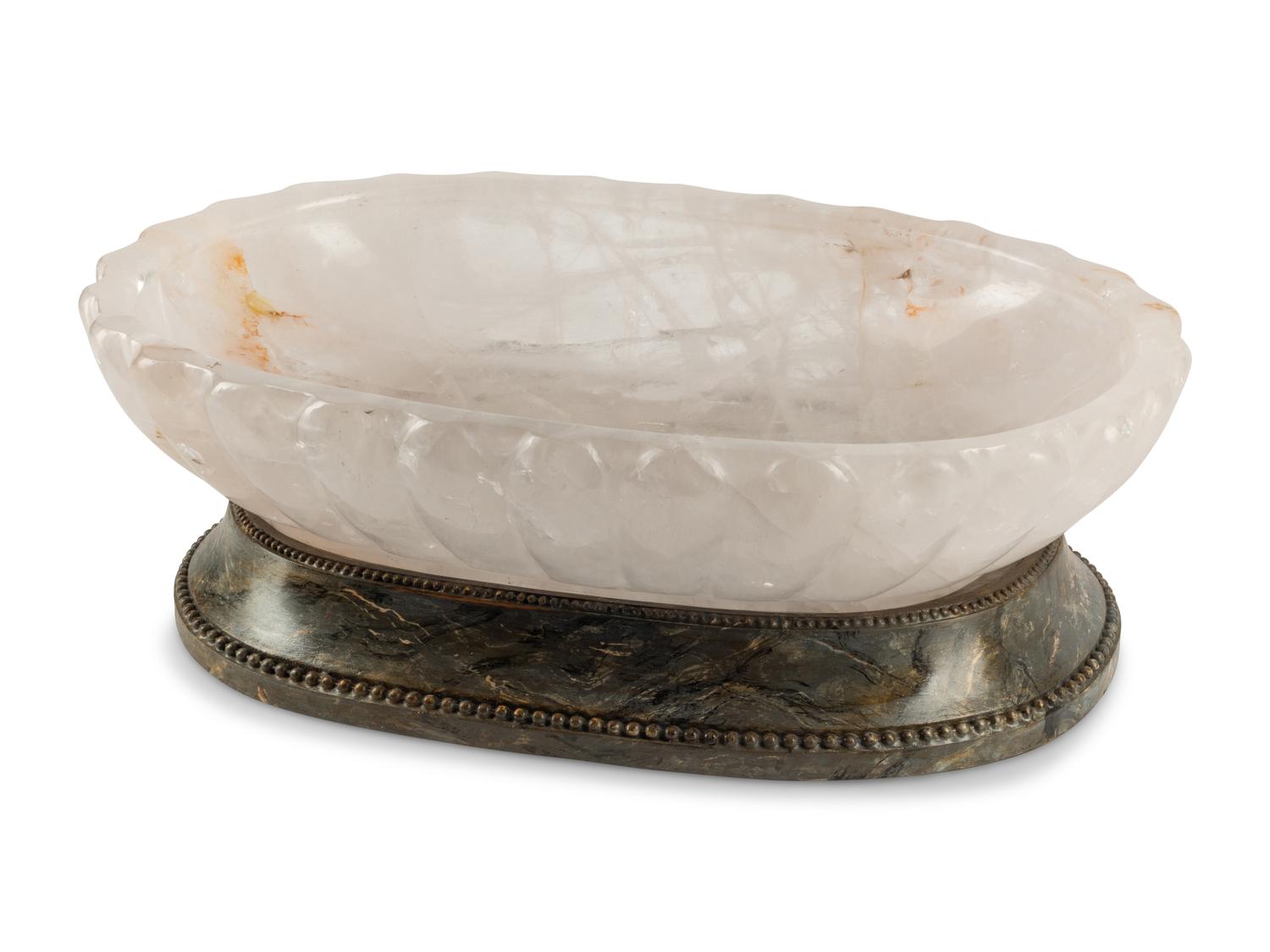 A Large Fluted Rock Crystal Centerpiece Bowl