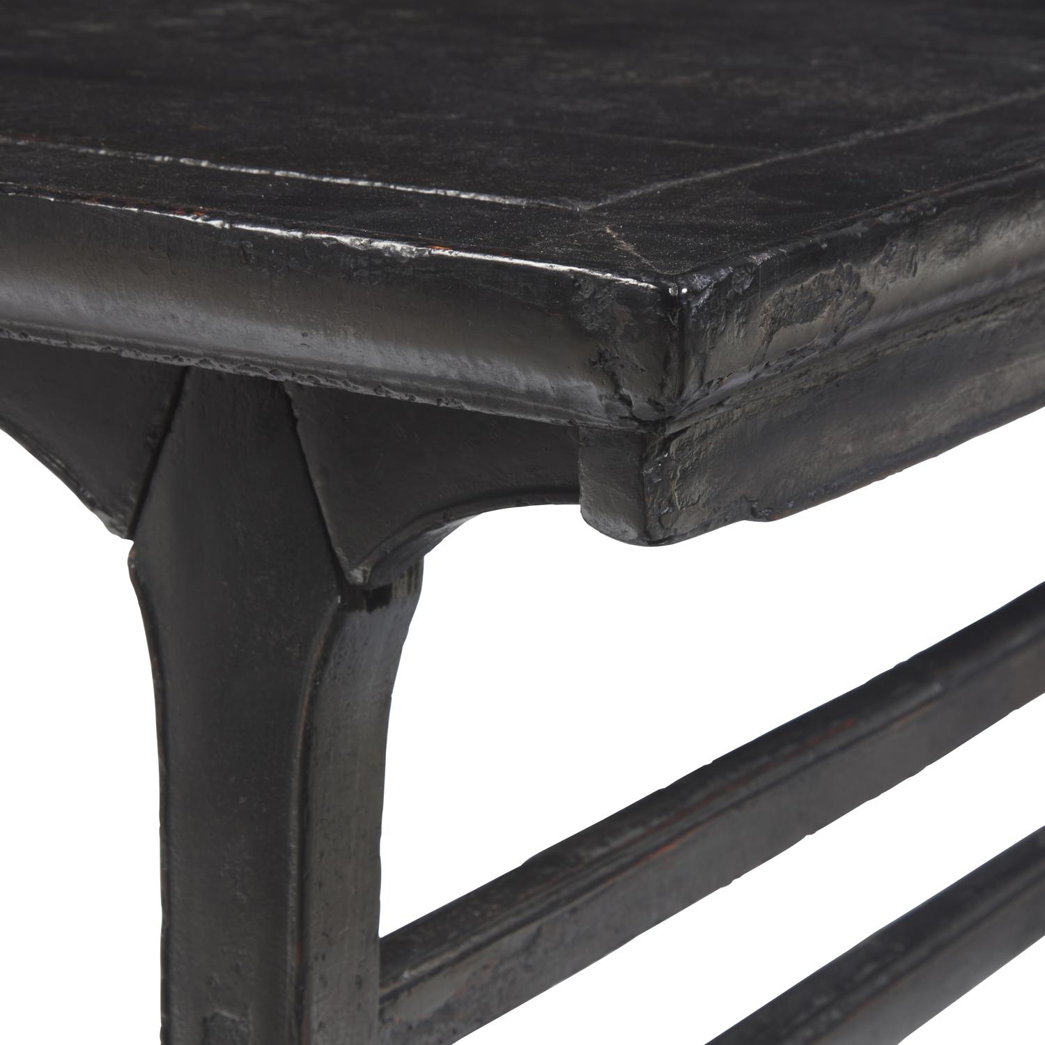 A Chinese Black Lacquered Wood Wine Table, Jiuzhuo, 17th Century 明末清初 黑漆木酒桌
