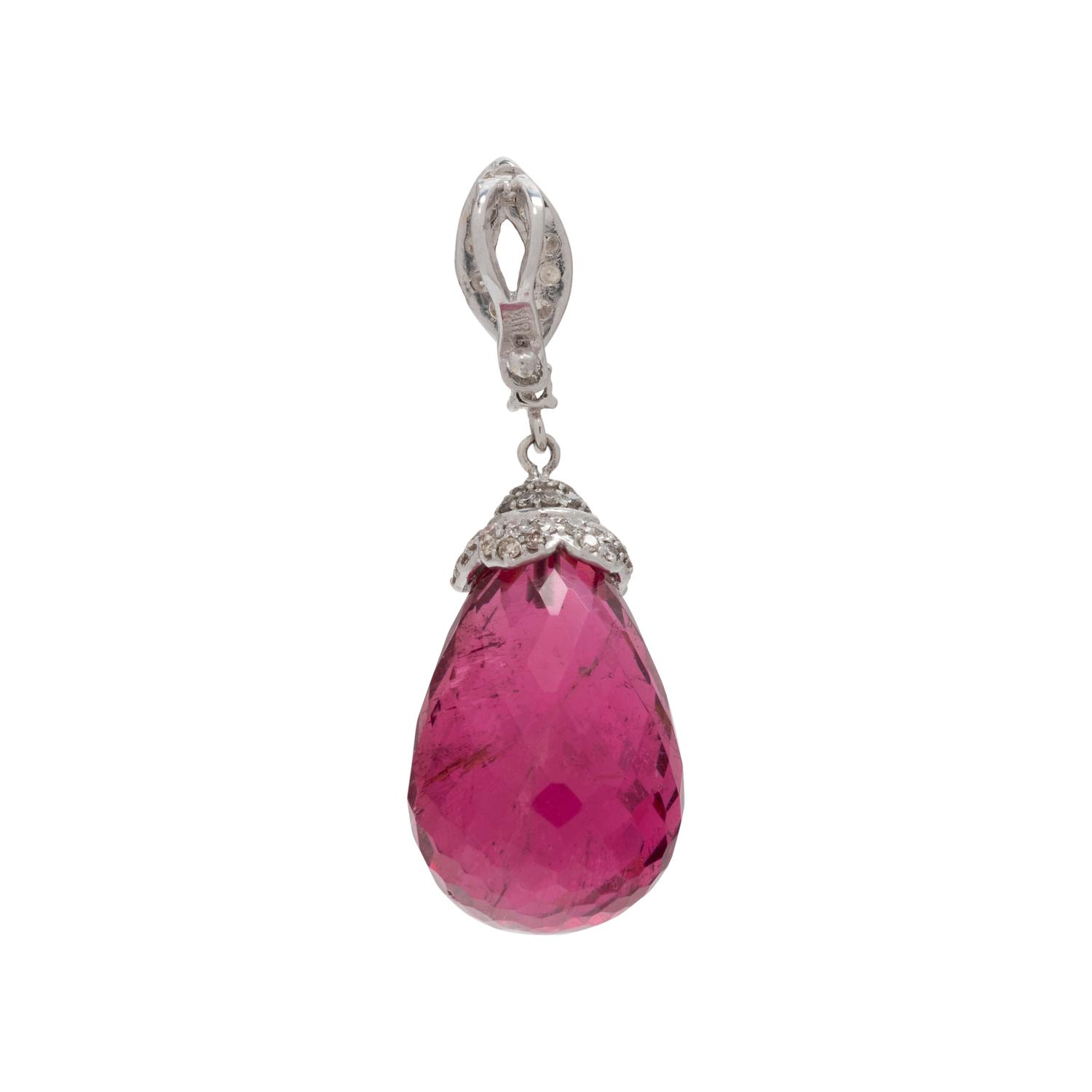 RUBELLITE AND DIAMOND PENDANT