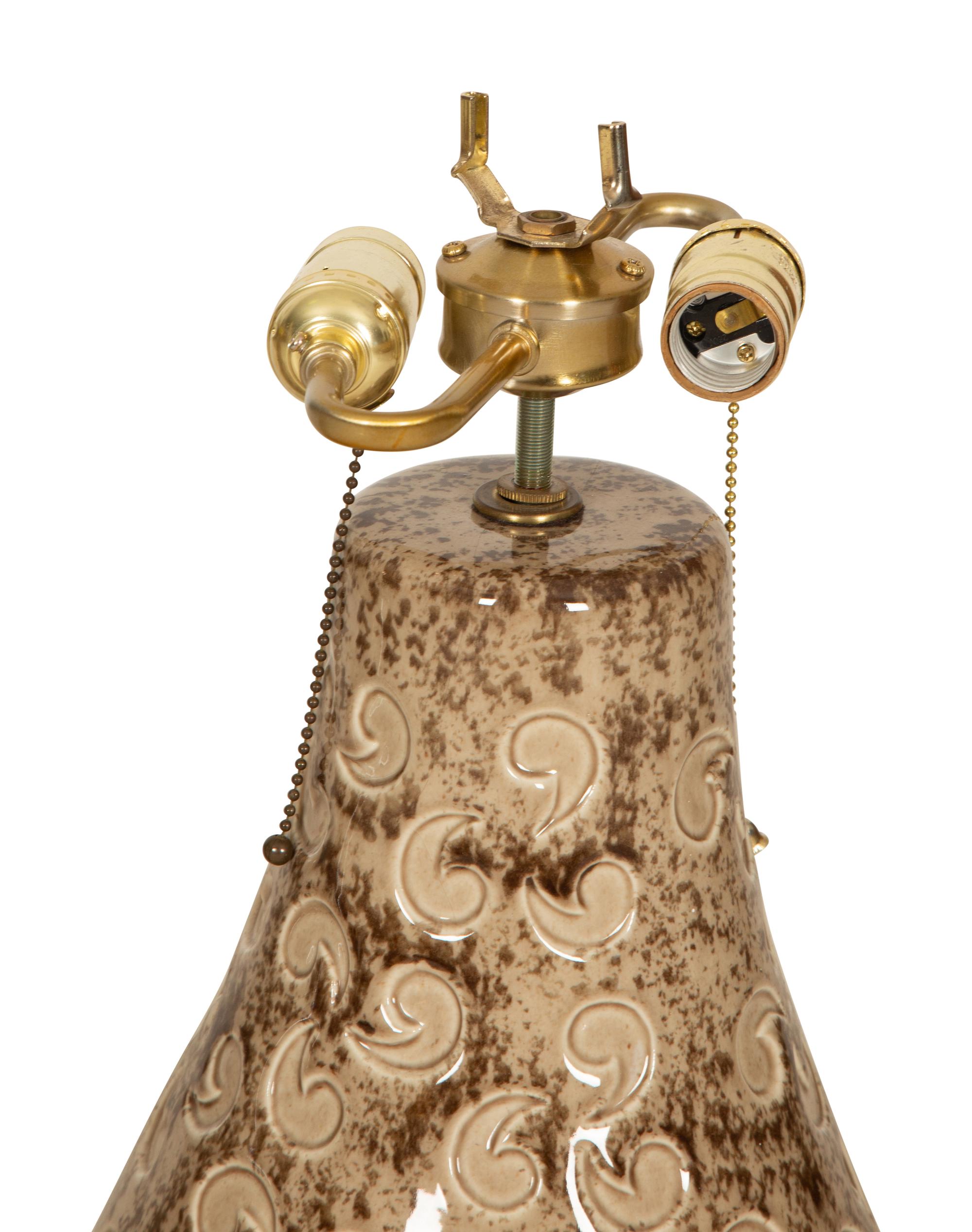 A Pair of Glazed Ceramic Table Lamps