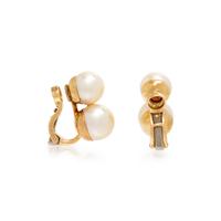 CARTIER, CULTURED PEARL AND YELLOW GOLD EARRINGS